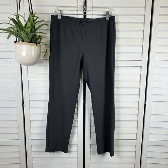 Eileen Fisher Pants - Elieen Fisher Gray Washable Stretch Crepe Pants‎ Slim Fit Ankle Pull On Size M